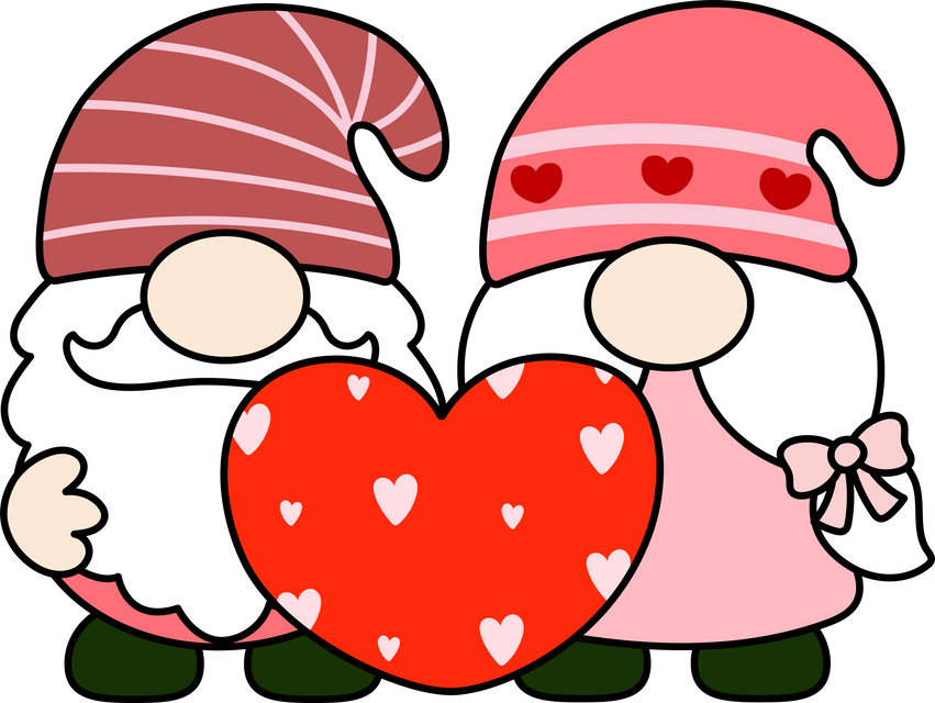 Valentine Gnomes Illustration